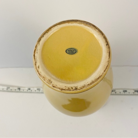 FRENCH country pitcher yellow reproduction jug vase - Picture 9 of 10